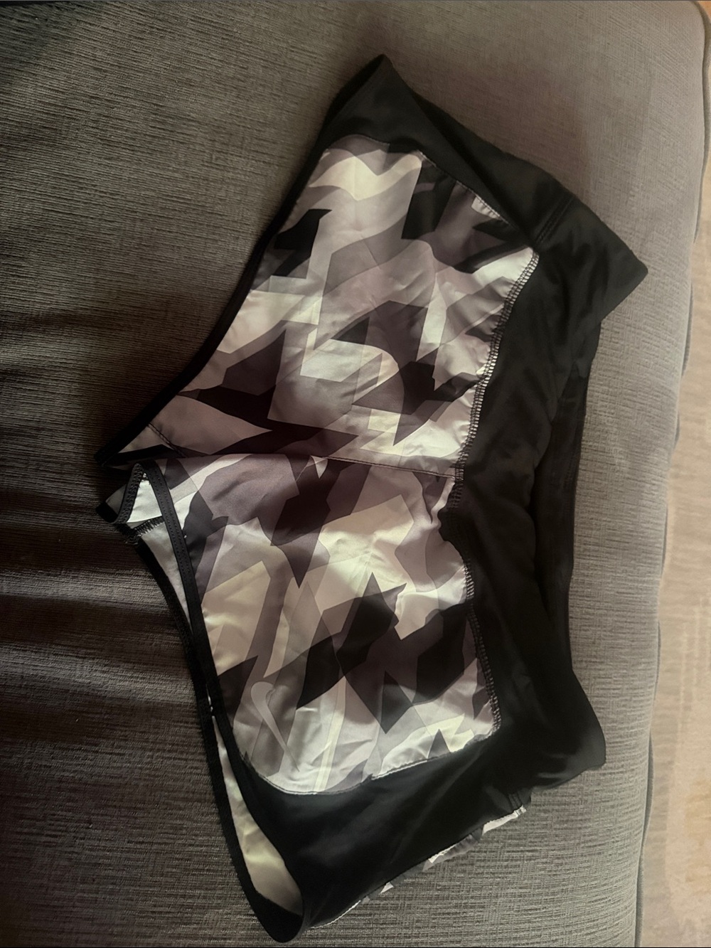 Nike Women's Black & Gray Camouflage Athletic Shorts